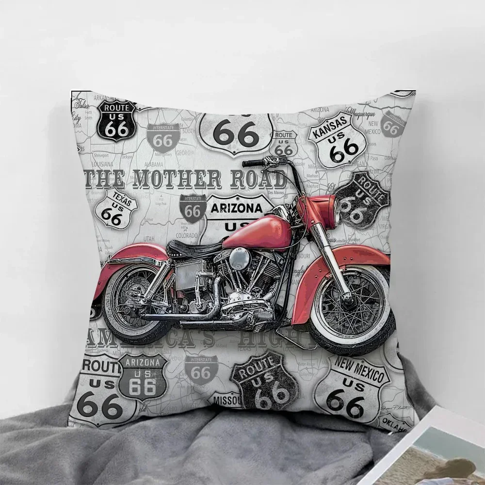 Decorative Pillows for Sofa Cushions Covers Highway Route 66 Pillowcase 45x45 Pillow Cases r