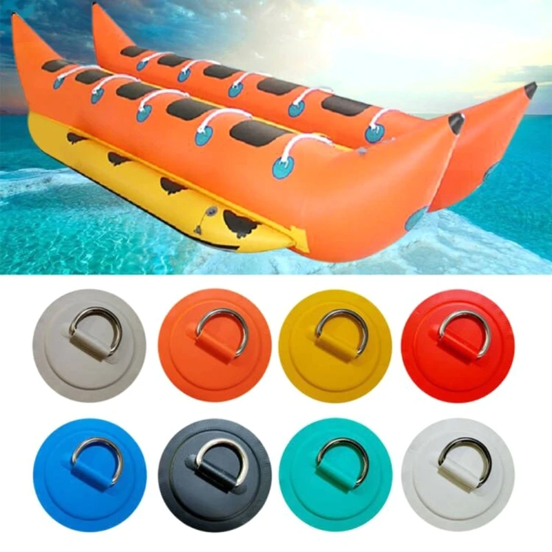 Inflatable Boat Kayak D-Rings Pad Patches PVC Marine D-Rings Pad Stainless Steel Fixed Buckle Wear Resistance G7ND