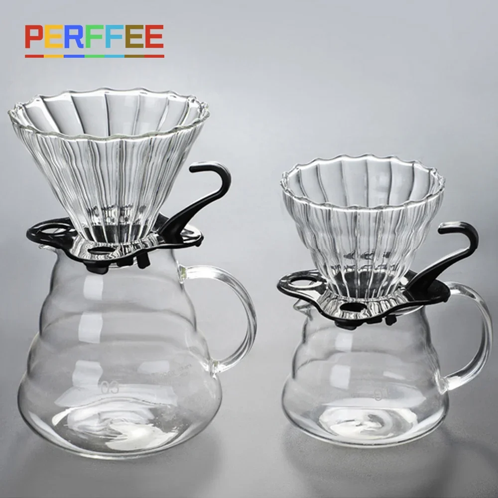 Coffee Dripper Borosilicate Glass Coffee Filter for Pour Over Barista Coffee Brewing Transparent Reusable Coffee Funnel