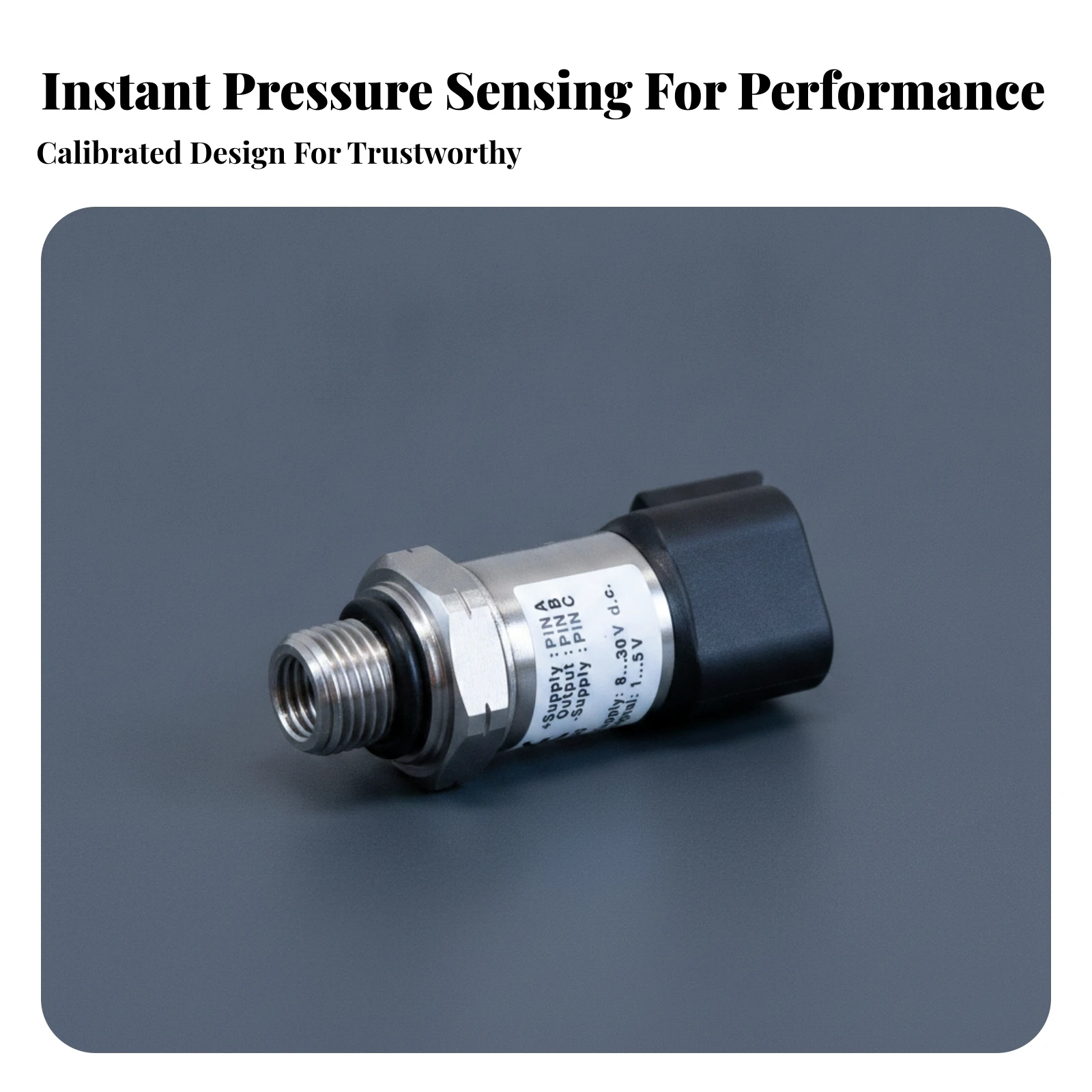 Threaded Pressure Sensor Cylindrical Metal Pressure Sensor Sturdy Reliable for Machinery Technicians, Hydraulic Systems
