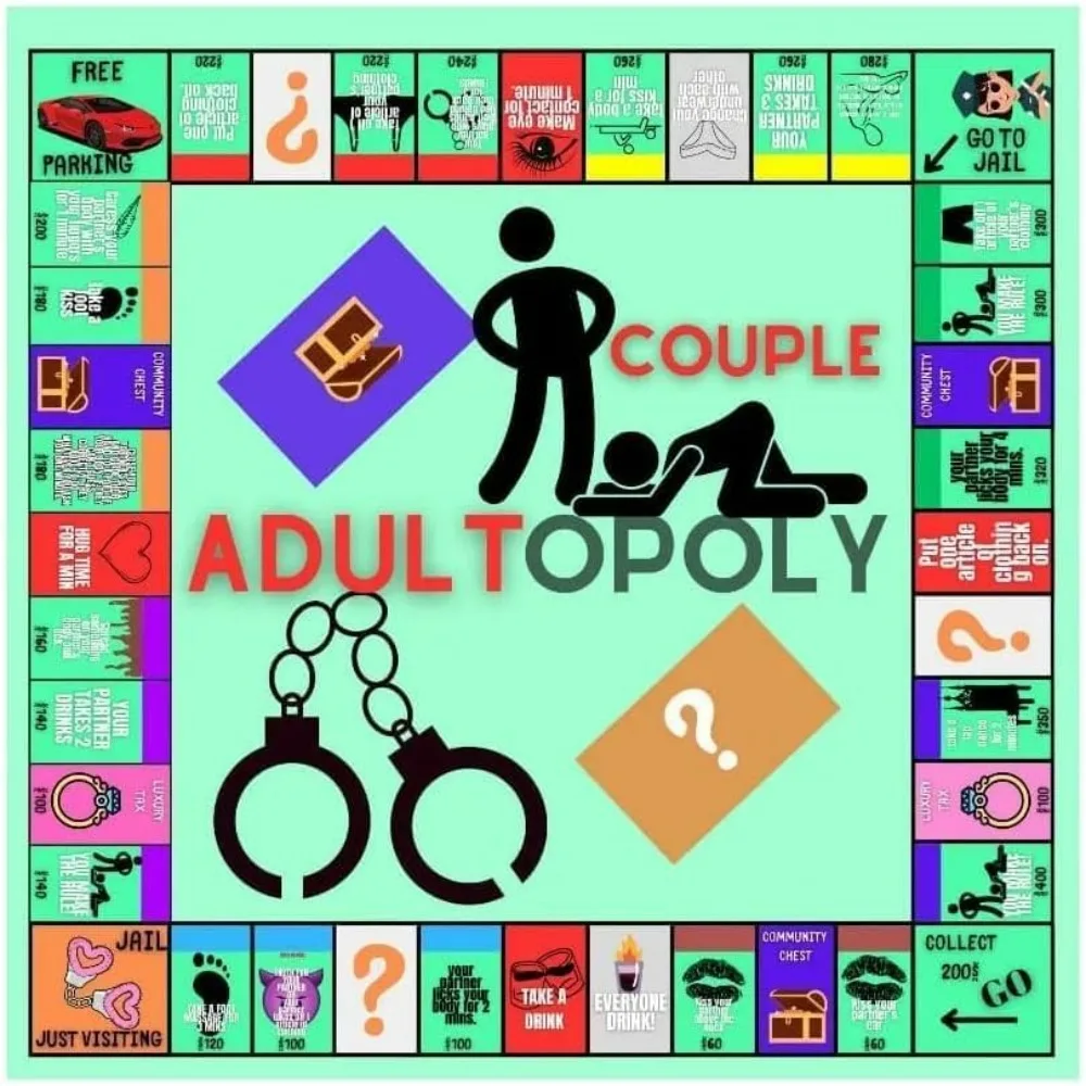 Adultopoly Board Game, Couple Adult Opoly Board Game, Couple Board Games for Adults, Card Game, Bedroom Games for Couples