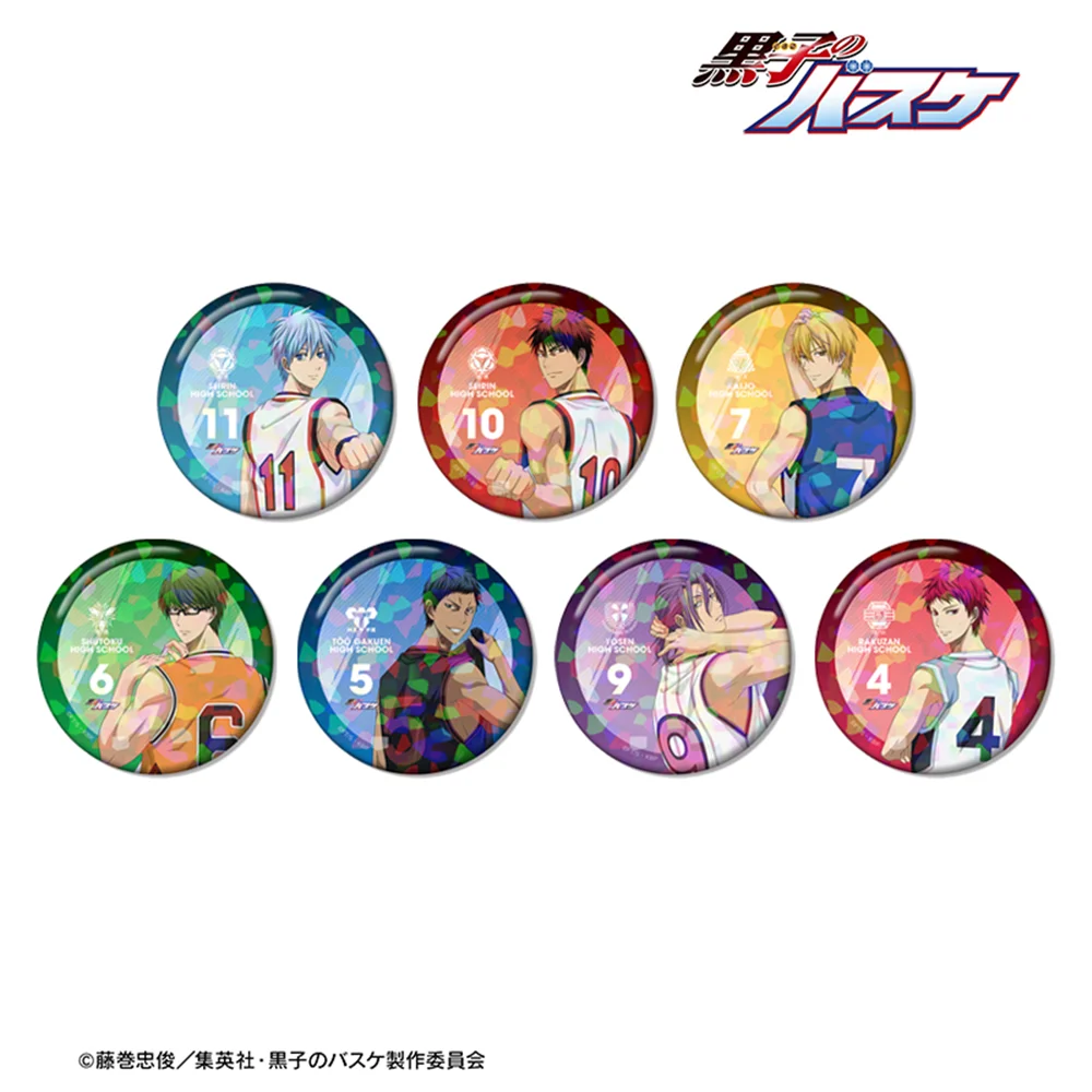 

Значок-брошь 58 мм из жести SPTE для косплея по аниме «Баскетбол Куроко»: Акаши Сейджуро, Муракасибара Ацуши. Подарок-реквизит.