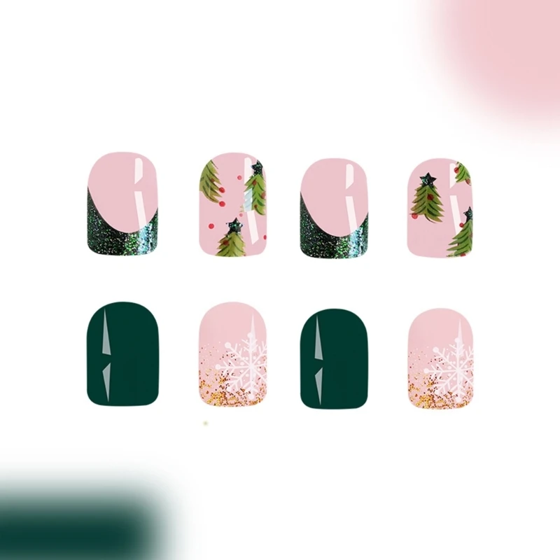 Vakantie Witte Sneeuwvlok Sprankelende Kunstnagels Perfect voor Kerstevenement Drop Shipping
