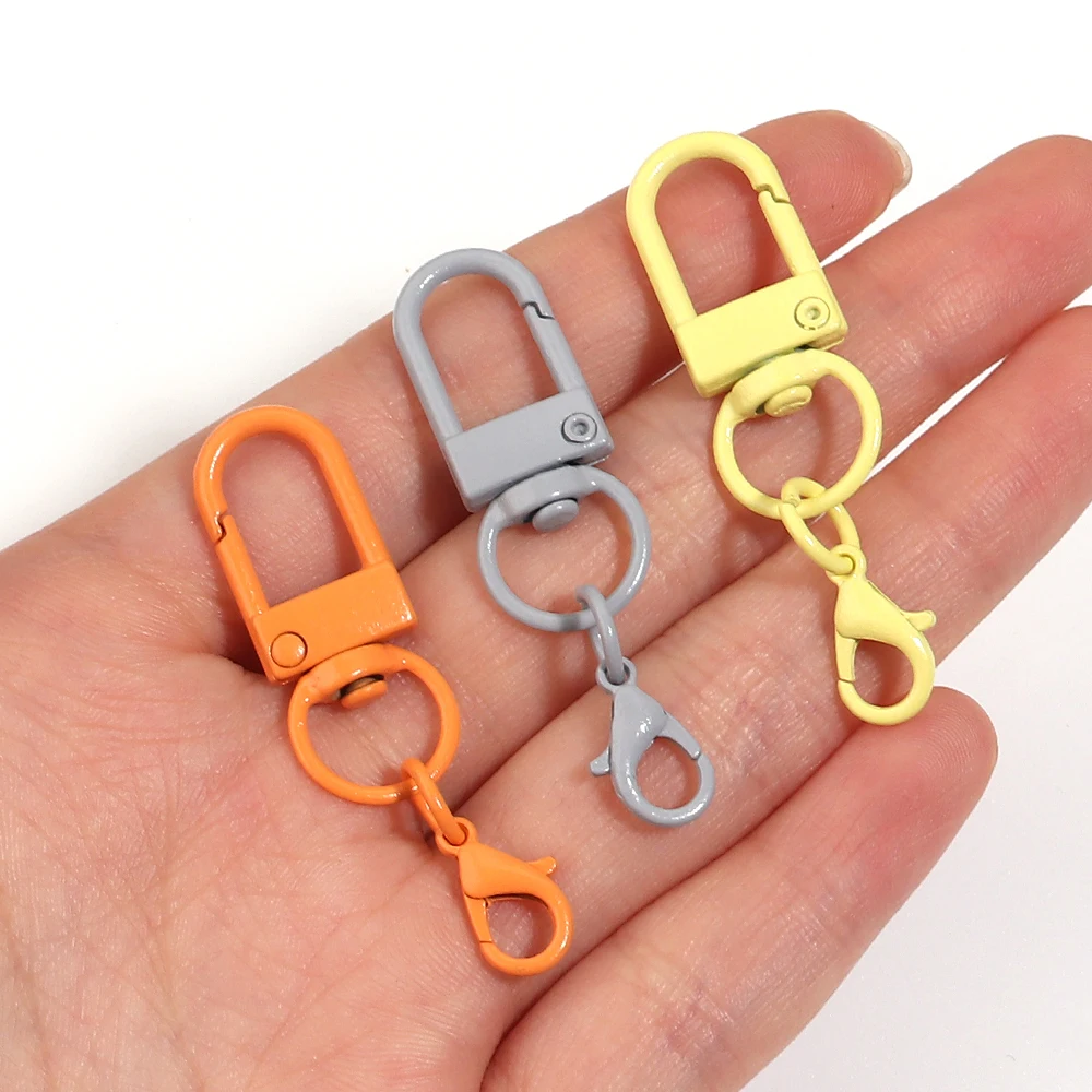 10 Stück/Los, bunte Karabinerverschlüsse aus Legierung, zum Befestigen von Anhängern, für DIY-Schlüsselanhänger, Taschen, Schmuck und andere Bastelarbeiten. – Detail 6