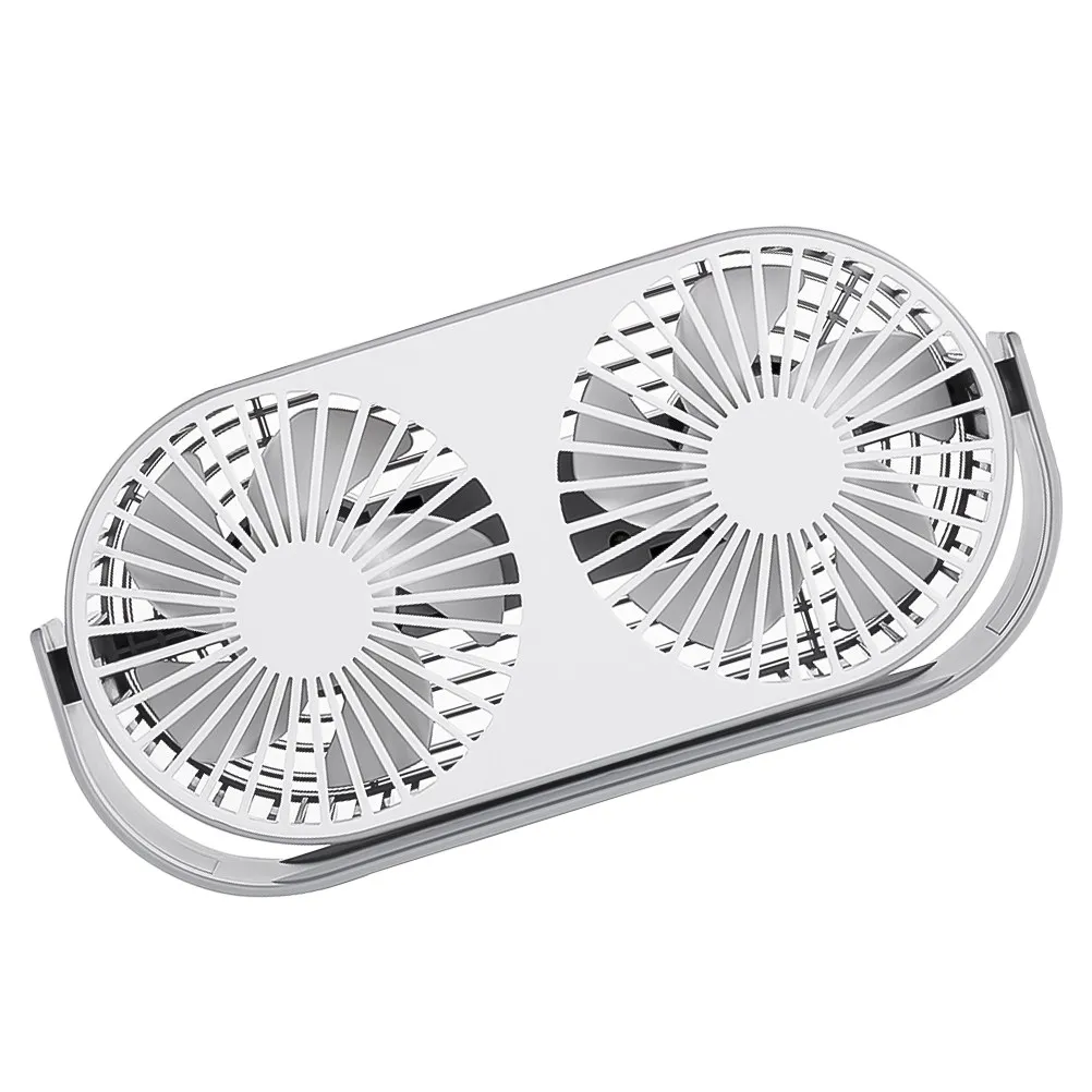 

1Pcs Double Head USB Charging Mini Fan Desktop Portable Table Fan LED Night Light Aromatherapy 360 Degree Rotation Home Office