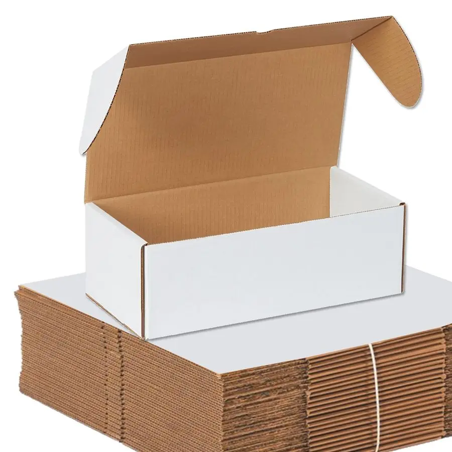 

14 Deluxe Shipping Boxes, 14 1 2L x 7 1 2W x 5H, 25Pack White Box Mailers for Packaging, Storage, Gifts or Bulk Business Orders