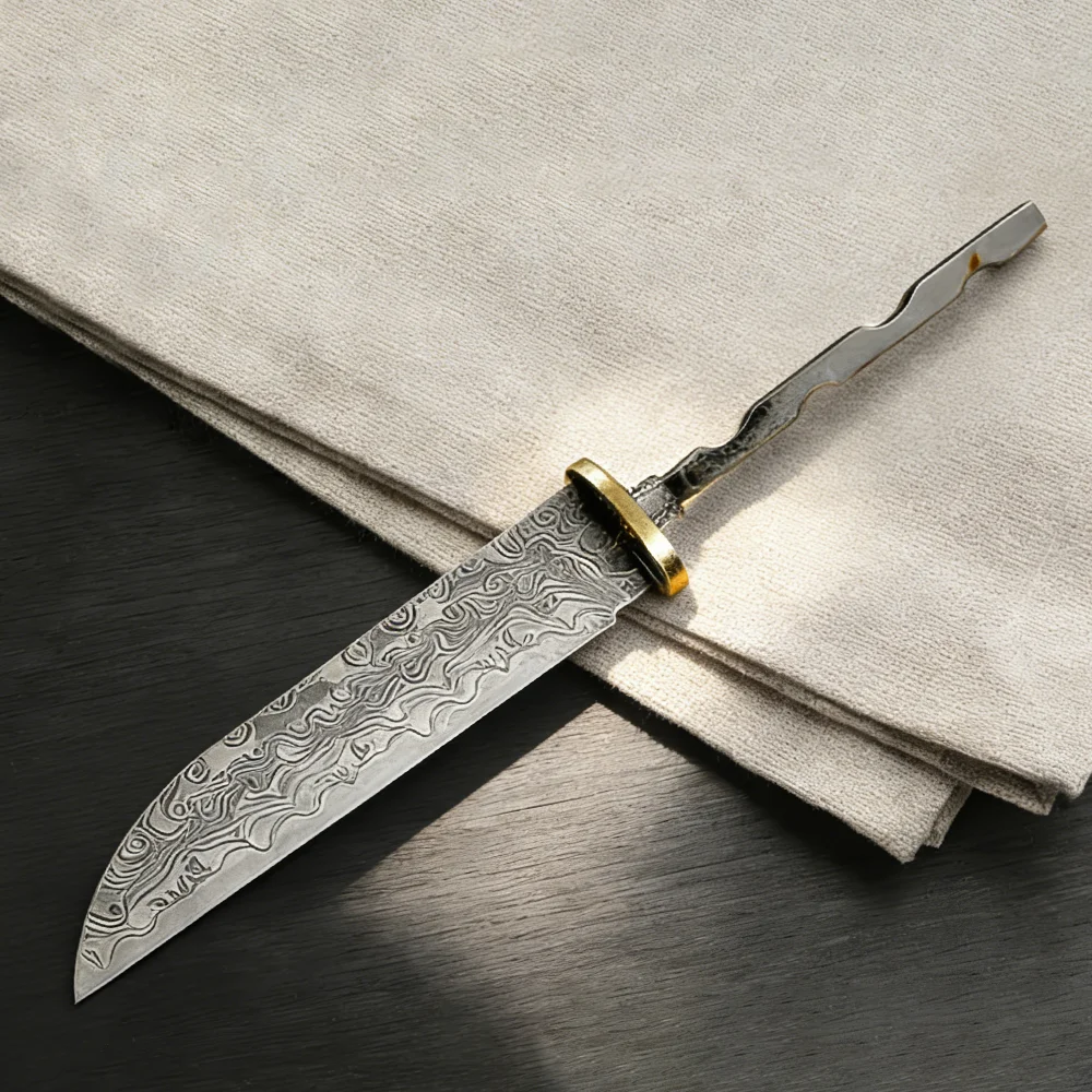 Knife Blade Blank Damascus Steel Forged - شفرة فولاذية مستقيمة عالية الجودة من