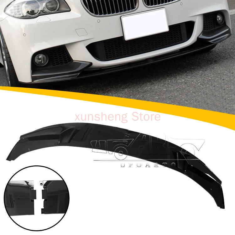 

For BMW F10 5 Series 535i 528i M Sport 2011-2016 High Quality ABS Front Bumper Lip Spoiler Glossy Black Or Carbon Fiber Look