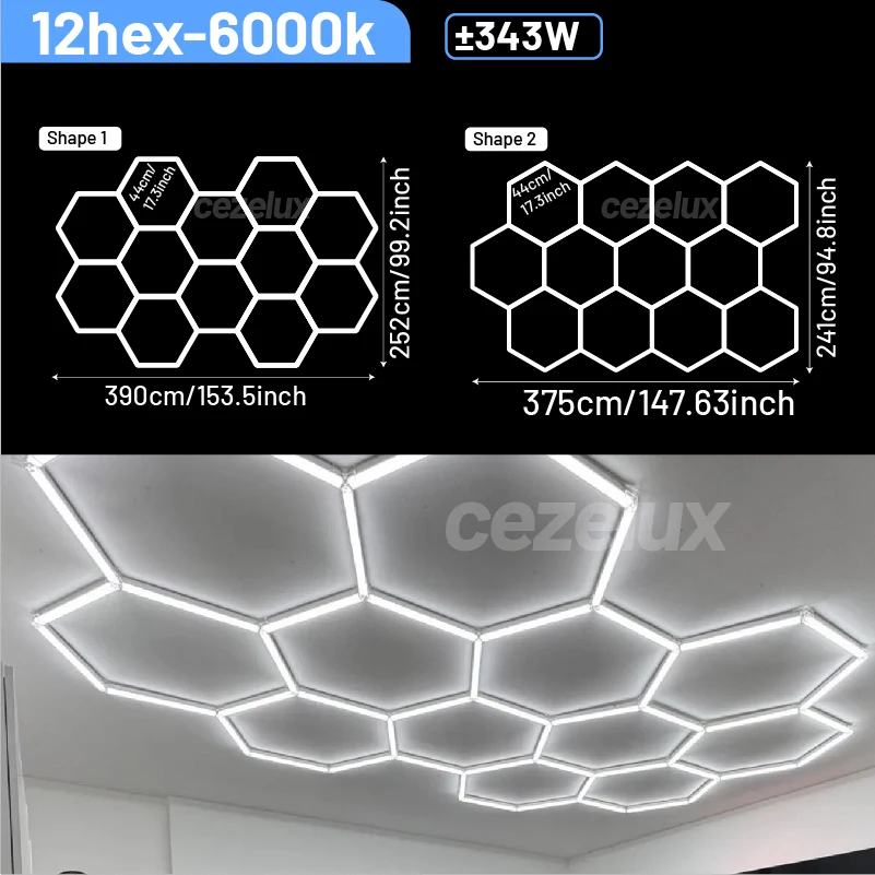 Kapperszaak kapsalon hexagonale led-verlichting voor garage werkplaats kantoor sportschool auto berging studio plafondlamp honingraatbuis