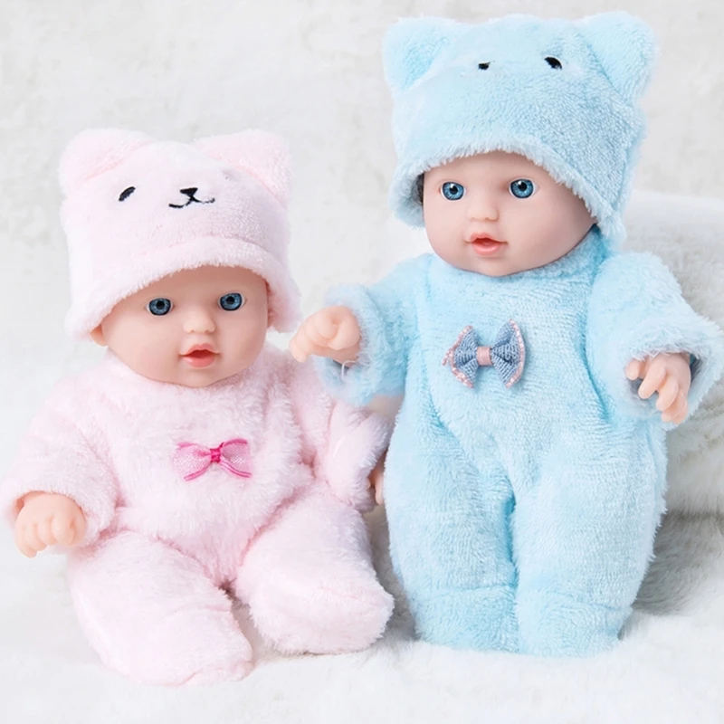 8’’ Life Like Reborns Toy Figure Interaction Toy Full Body Silicone Sleeping that Looks Real with Plush Romper