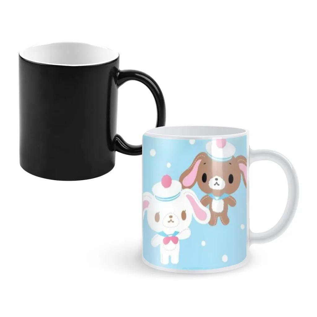 S_sugarbunnies-ceramic coffee cup, estilo kawaii, magia mudando de cor, presente para amigos, frete grátis