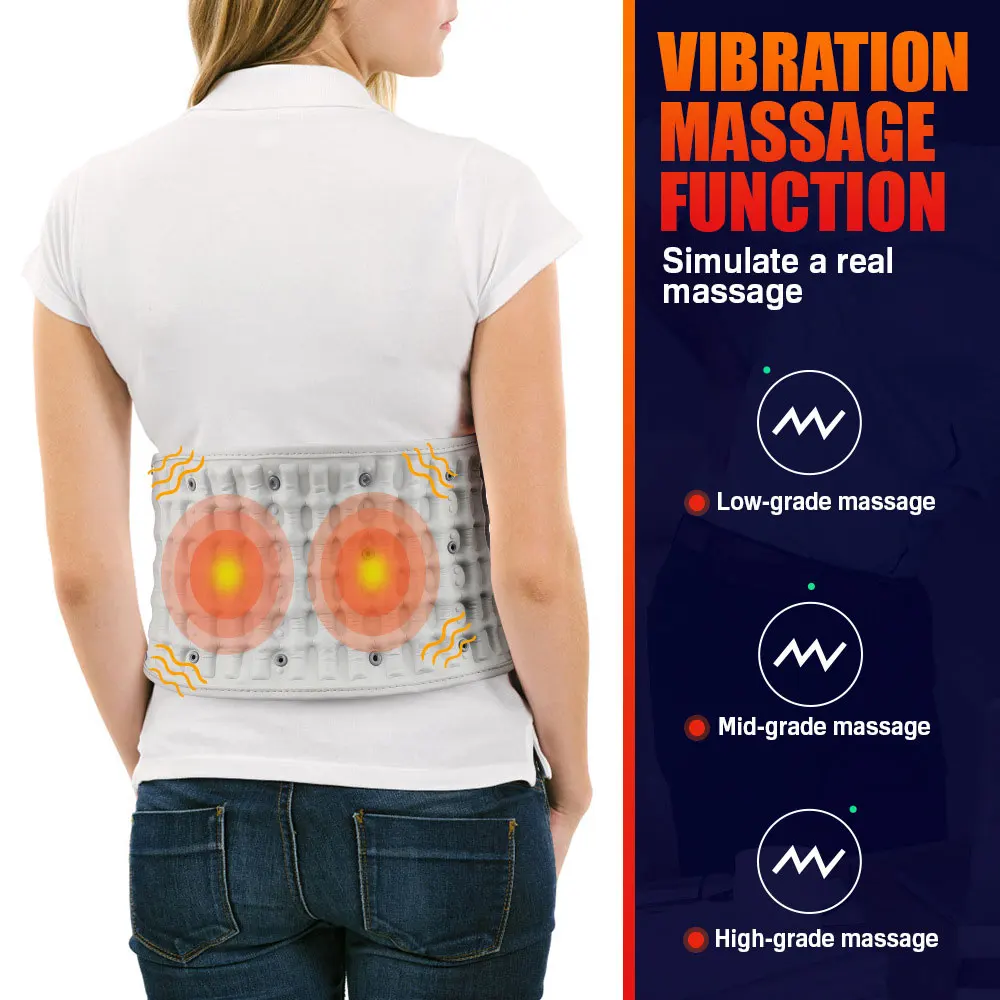 

Inflatable Traction Belt Red Light Heat Vibration Massage Airbag Back Stretcher Waist Support Belt Electric Back Masseger Waist