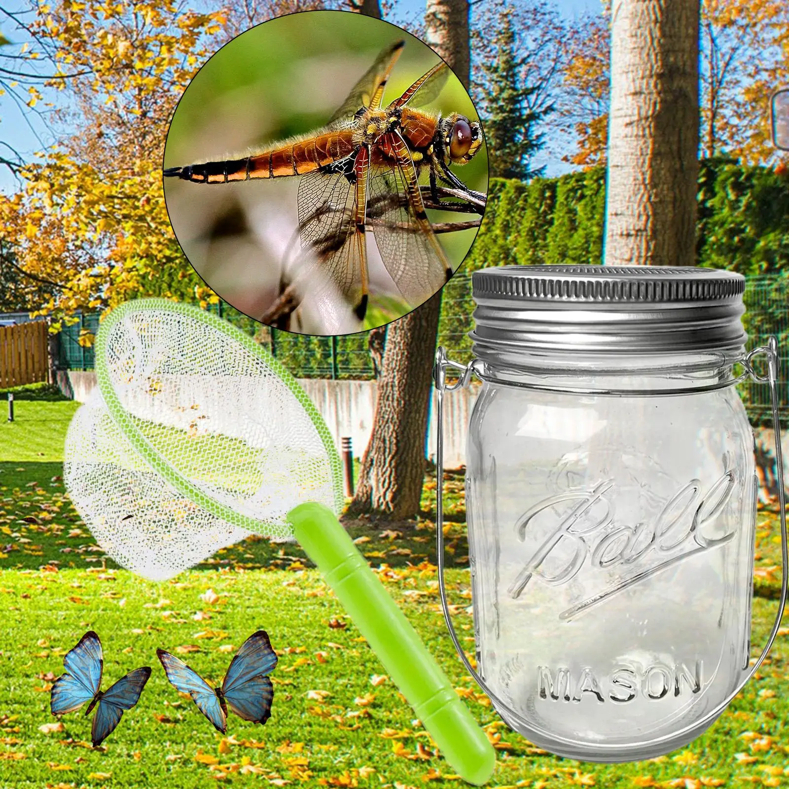 explorer Kit, Jar with Lid and Handle Nature Exploration Observing Butterfly Catching Kit for Kids Children Boys Girls Gifts