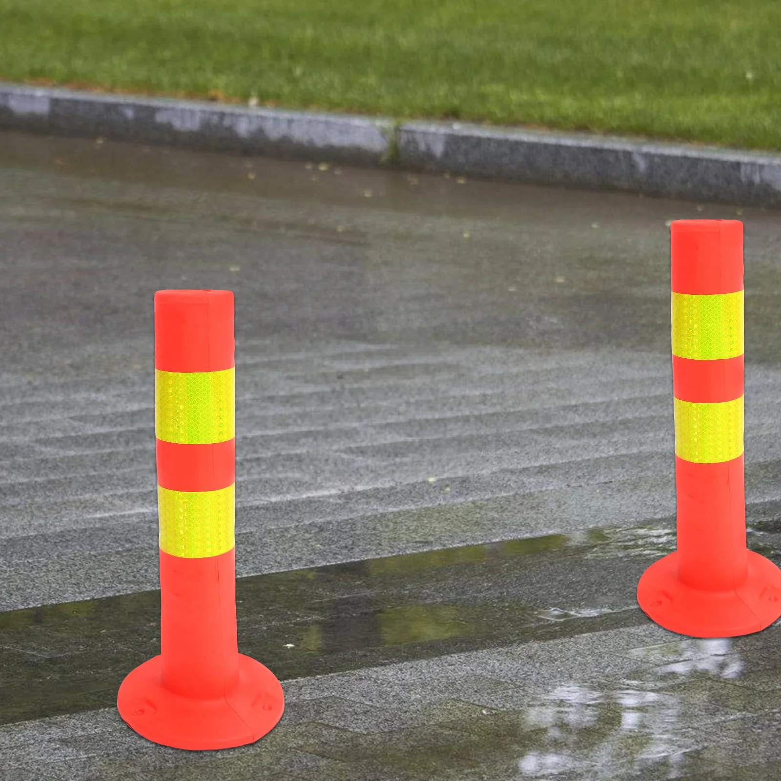 Fotografia 7: Base de poste delinhador de assistência de estacionamento de garagem, 45cm, cone de tráfego resistente, guarda de entrada de garagem, barricada de segurança, coluna de aviso de estacionamento