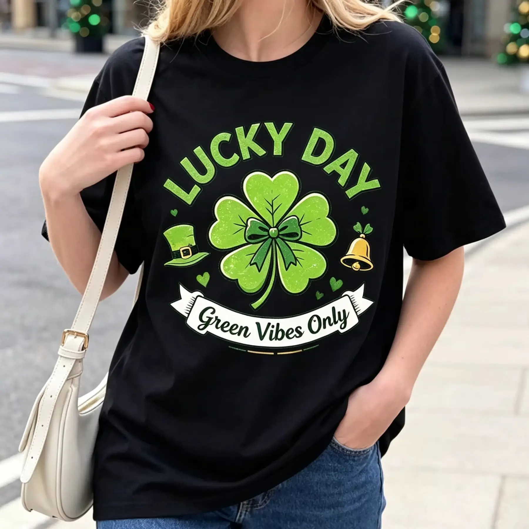 Unisex St. Patrick's Day T Shirt Lucky Day Clover Green Vibes Graphic Loose Short Sleeve Casual Tops