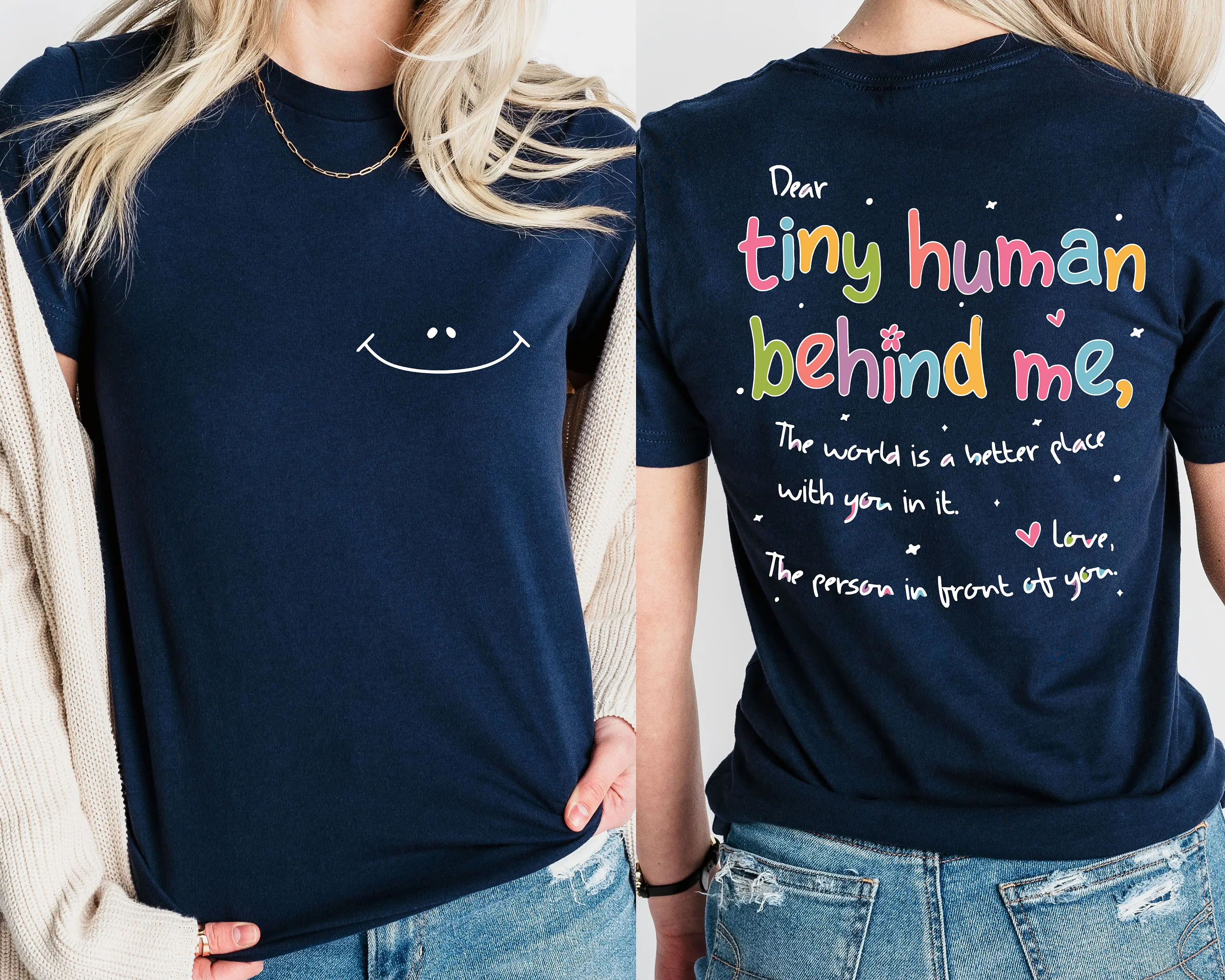 Teacher Back To School T Shirt Dear Tiny Humans Behind Me Appreciation Preschool For Teachers