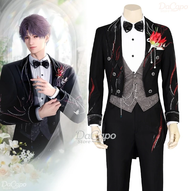 

Love And Deepspace Rafayel Qiyu Fateful Ode Cosplay Outfit Game Groom's Formal Attire Suit Ocean's Clarity Couple Suit Costume