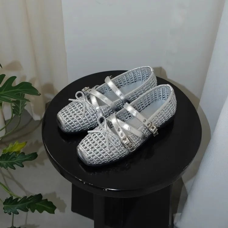 women-square-bow-mary-jane-style-shoes-with-cross-straps-woven-hollow-out-breathable-mid-heeled-flat-shoes-for-women-fashion