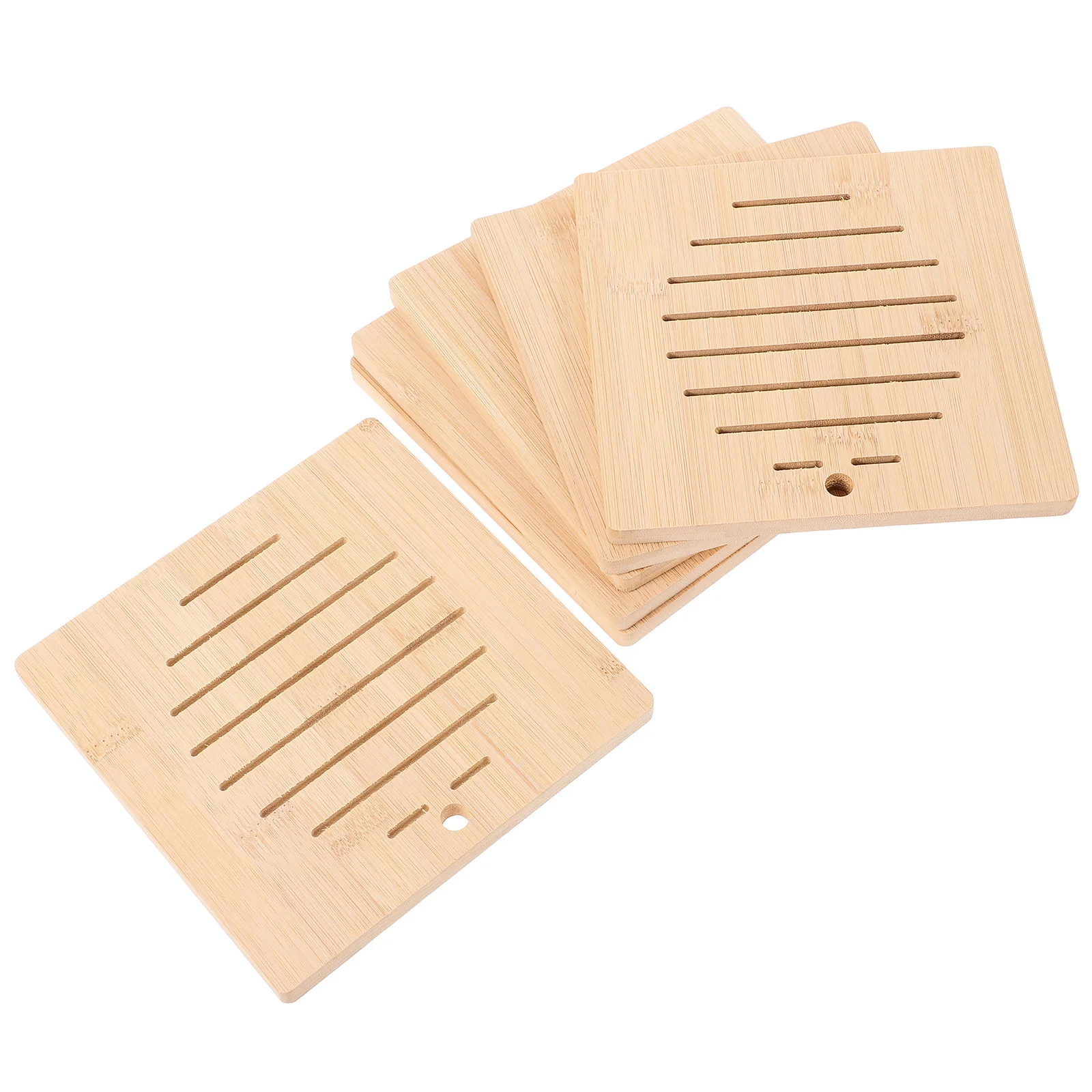 

6pcs Anti-Skid Pot Mat Placemat Household Heat Insulated Decorative Table Cushion Cup Holder Mat Bamboo Tableware Cushion