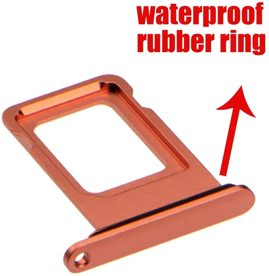 (Single) For iPhone XR SIM Card Tray Holder Slot SIM Holder Slot Tray Container Adapter Replacement Part Can etch iMei