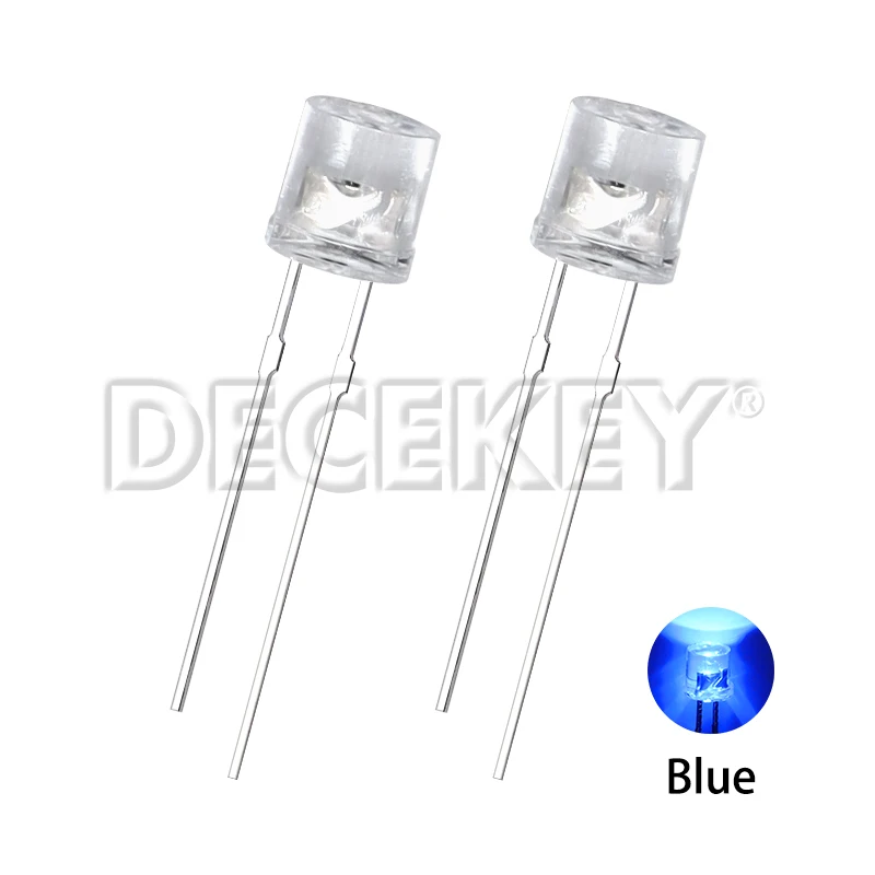 Diodes électroluminescentes, lot de 100 pièces de 5mm à sommet plat, éclairage 9 couleurs, ampoule lumineuse, composants électroniques
