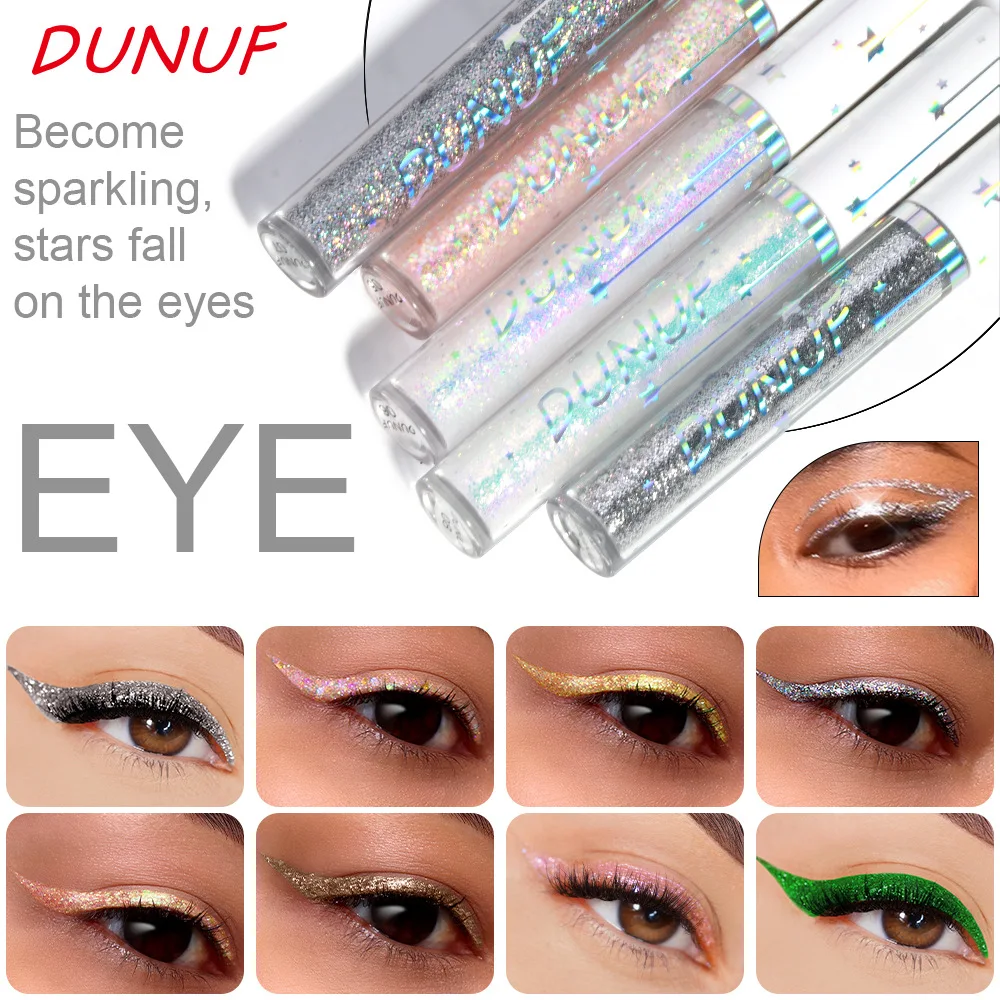Ensemble d'eyeliner à paillettes, 6 pièces, liquide scintillant or argent, imperméable, résistant aux taches, pour fête, Festival, scène, événements Cosplay, maquillage