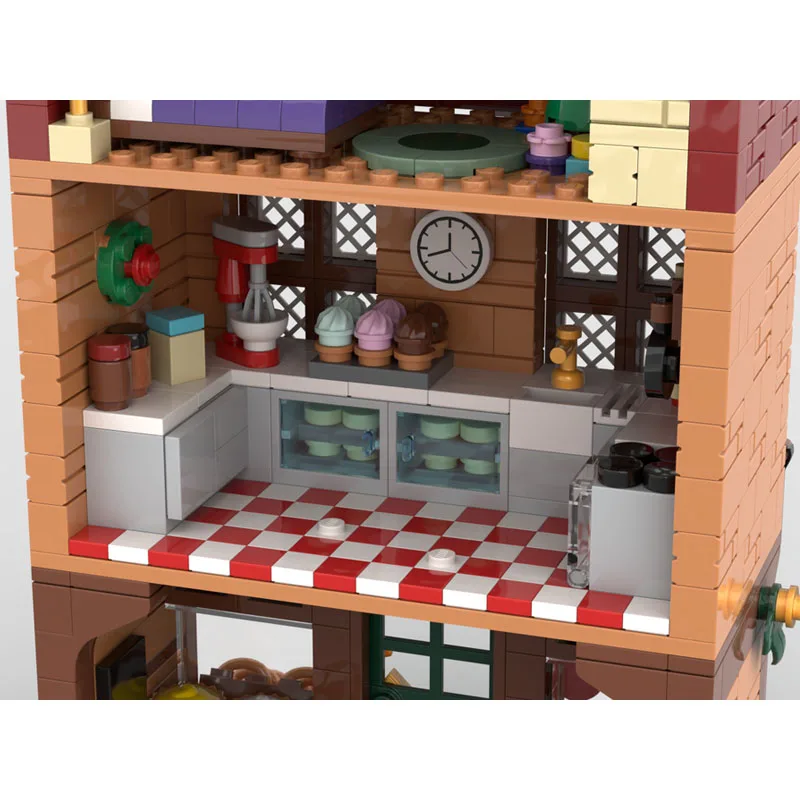 

MOC-235708 Winter Village Bakery Building Block MOC Modern Streetscape Series Dream Modular Building Blocks 603PCS Creative Toys