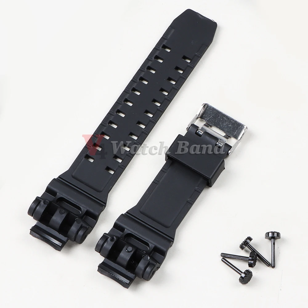 Black Men\'s Resin Watchband for CASIO for G-SHOCK GPW-1000 Waterproof Rubber Strap Silicone Bracelet GPW1000