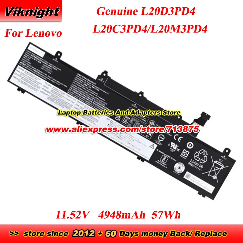 

Оригинальный аккумулятор L20D3PD4 L20C3PD4 L20M3PD4 для Lenovo ThinkPad E14 Gen 3, серия 20Y700 E15 G3 SB11C73240 SB11C73243 SB11C73245