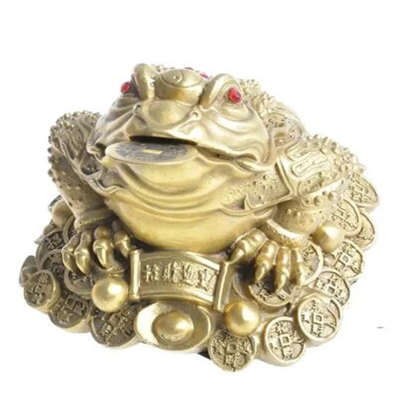 

Feng Shui Three Legged Money For Frog Fortune Brass Toad Figurin Chinese Coin Metal Craft Home Decor Gift Decoration Accessories