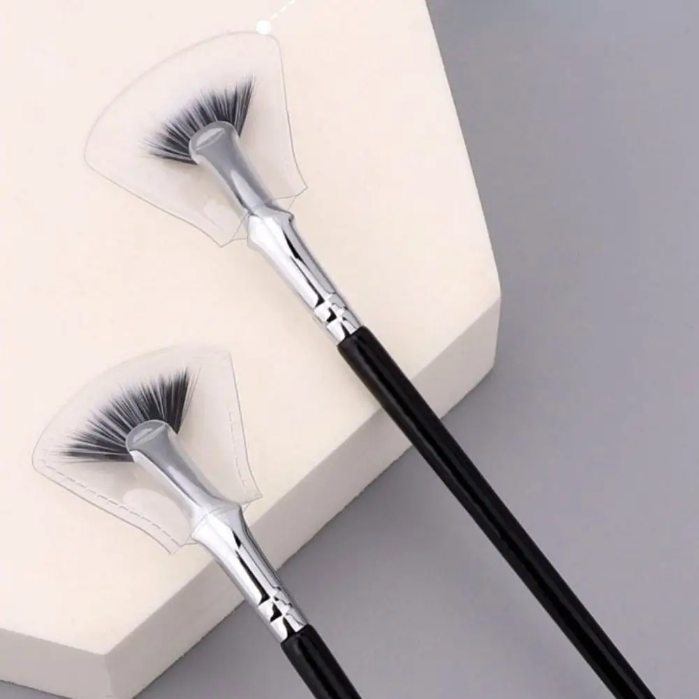 Women Fan Dense bristles Comfortable grip Professional Makeup Brushes Make Up Tool Smudge Brush Eyelash Brush