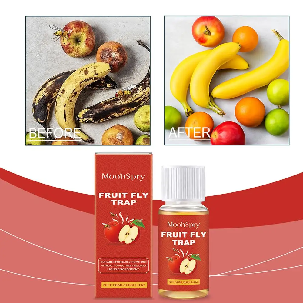 

Ловушка для фруктовых мух с фруктозой и сорбитом - нетоксичная кухонная ловушка для насекомых для безопасного борьбы с вредителями в помещении, 20 мл, убийца фруктовых мух K0Q9