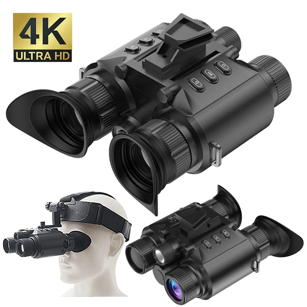 

Z9158 4K UHD Digital Tactical Telescope Camera Head Mounted Infrared Night Vision Binoculars for Hunting Camping with Flashlight