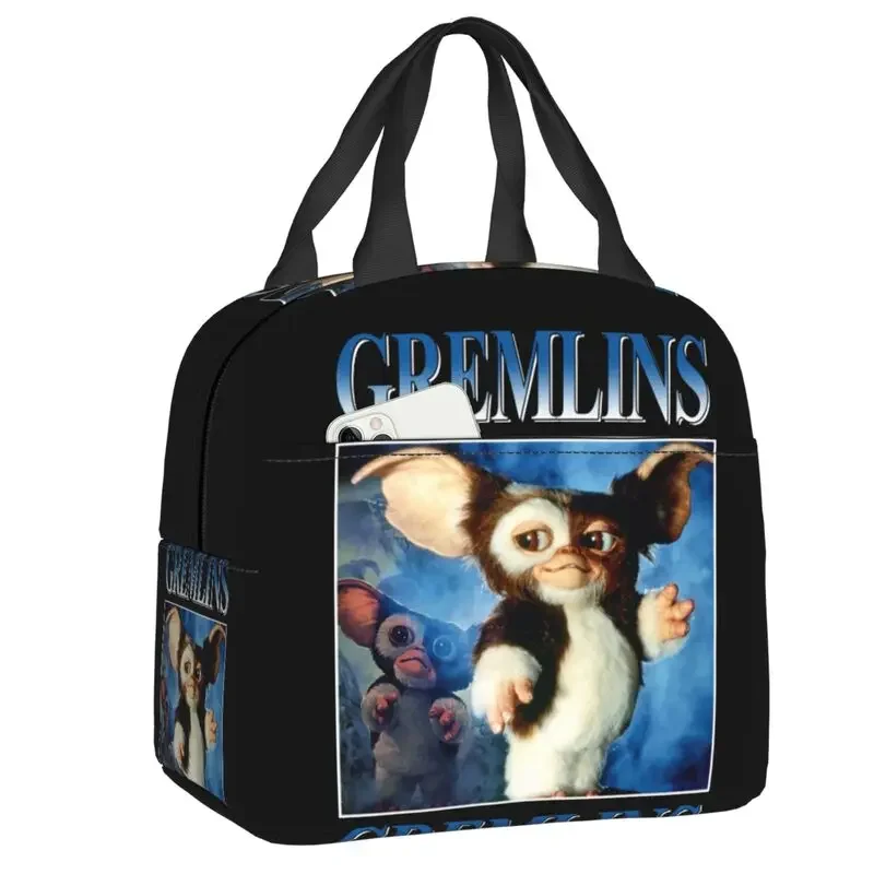 Vintage Gremlins izolowana torba na Lunch na obóz podróż Gizmo 80s film Mogwai potwór szczelna lodówka termiczne pudełko na drugie śniadanie dla