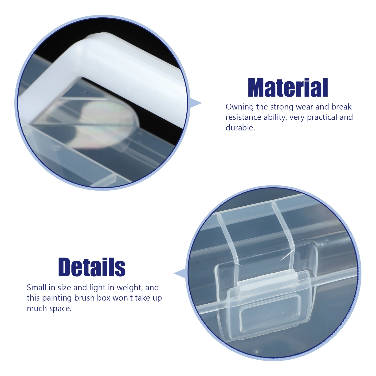 

Transparent Paintbrush Storage Box Small Size Lightweight Wear Resistance Clear Pen Case Handheld Tool ganizer Supplies