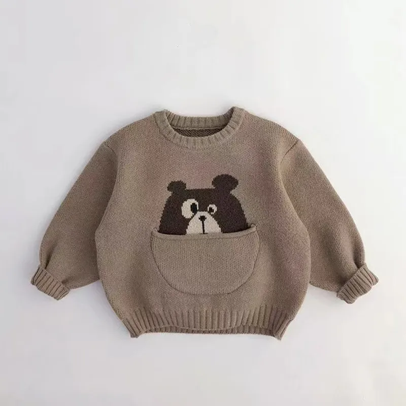 Kids Baby Clothes Sweaters Pullover Cartoon Boys Girls Knitwear Korean Style Children Infant Pullover Outwear 1 2 3 4 5 6 7 Y