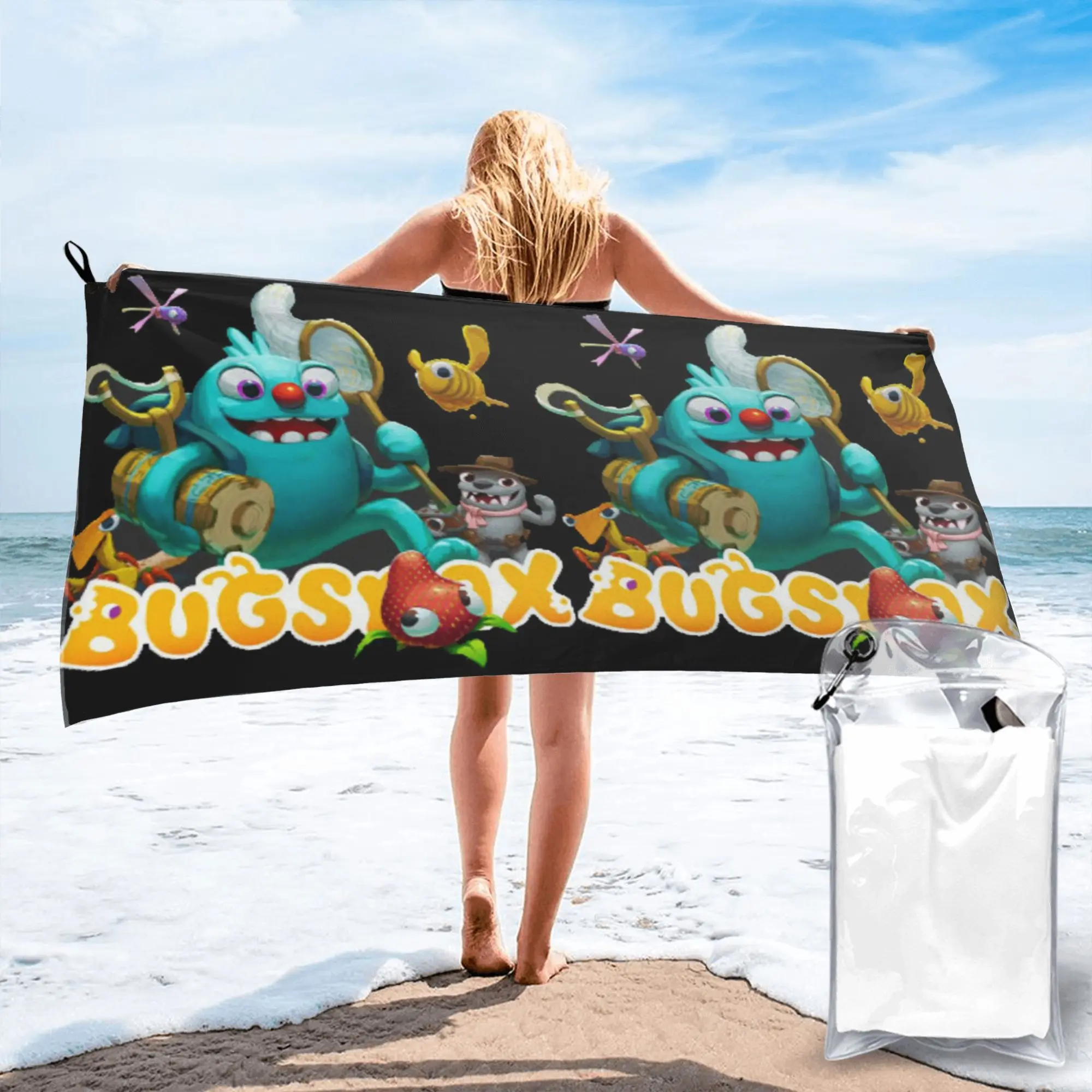 

Bugsnax Beach Towel Soft Microfiber Quick Dry Absorbent Quick Towels For Bath