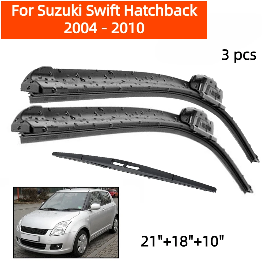 ZHANGU Wiper Front & Rear Wiper Blades Set Kit For Suzuki Swift Hatchback 2004 - 2010 Windscreen Windshield Window 21