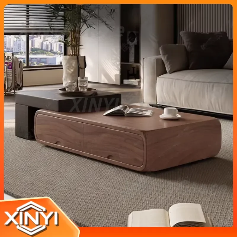 Walnut Small Coffee Table for Modern Apartment Living Room End Tables Household Cream Mesa De Centro Sala Furniture