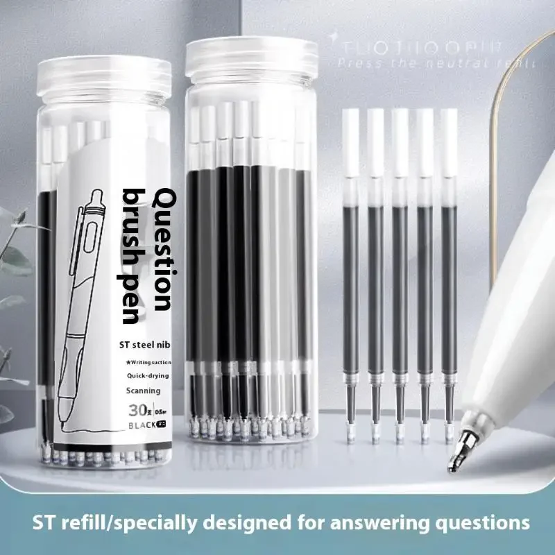 10/30/50 шт. 0,5 мм черные нейтральные стержни для ручек Qui Drng, карбоновые стержни для ручек на водной основе, стержни для шариковых ручек, красные замены