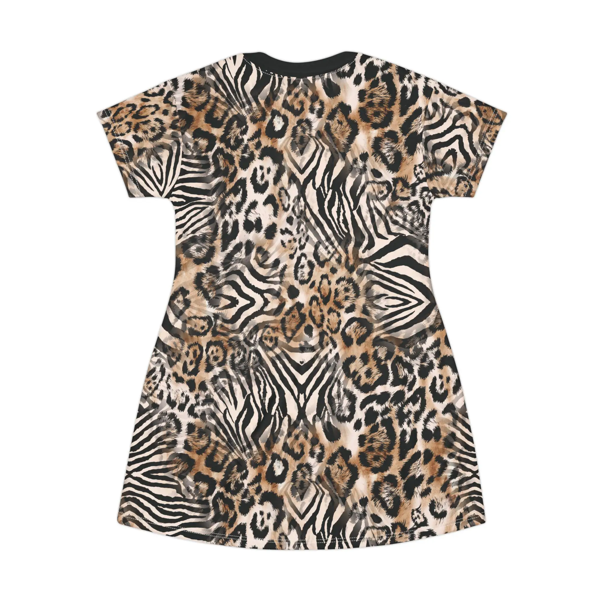 الحيوانات البرية تي شيرت مطبوع فستان الصيف عادية نمط أنيق ومثير ليوبارد طباعة المرأة فستان بأكمام قصيرة Y2k السيدات الملبس #4