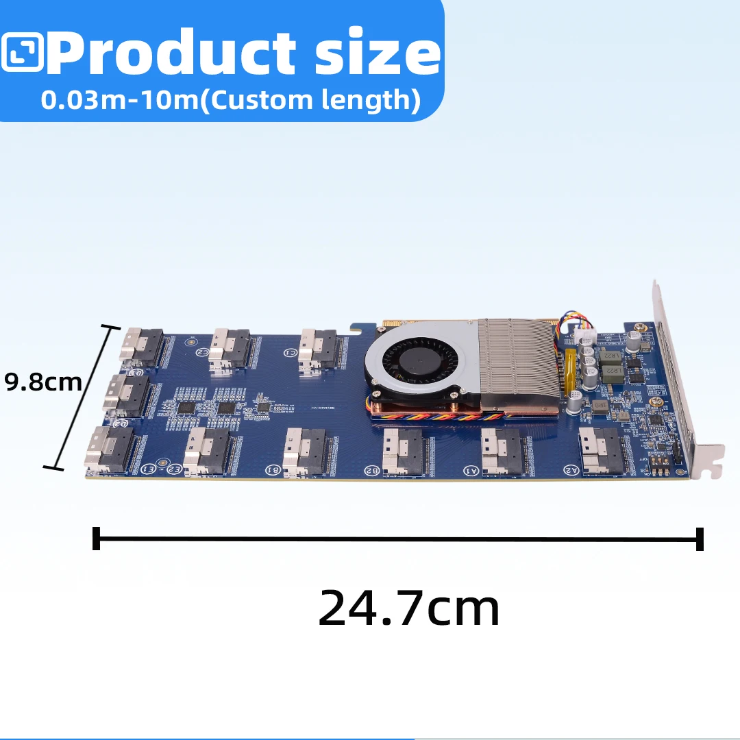 PLX88096 Expansion Card SWITCH Required X16 SFF-8654 Riser 10 Ports To 5 PCIE 4.0 X16 /10 PCIE 4.0 X8 Connect U.2 Hard Drives
