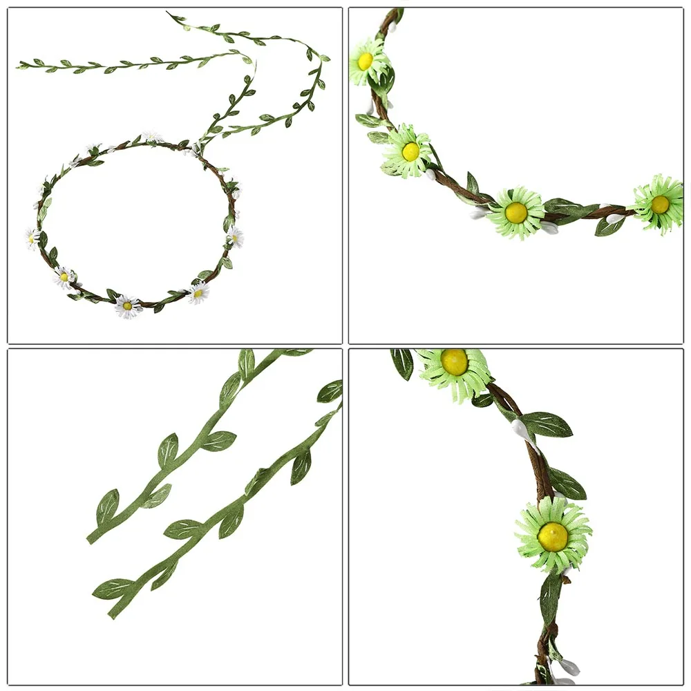 Haimeikang New Flower Crown Headband Hairbands Women Wedding Travel Festival Headwear Bezel Hair Hoops Fashion Hair Accessories