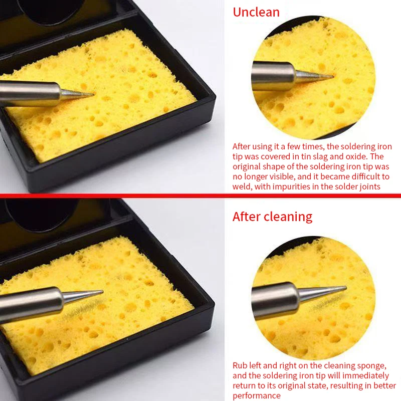 10PCS High-Quality Professional Soldering Iron Tip Cleaning Sponge, High Temperature Resistant Compressed Wood Pulp Cotton view 5