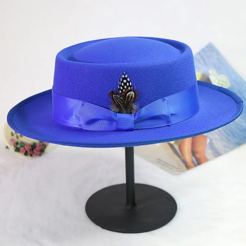 

Bump Top Felt Fedora Hat Fashion Mens Womens Wide Brim Hat Bow Feather Accessories Fall Winter Wide Brim Retro Panama Jazz Hat
