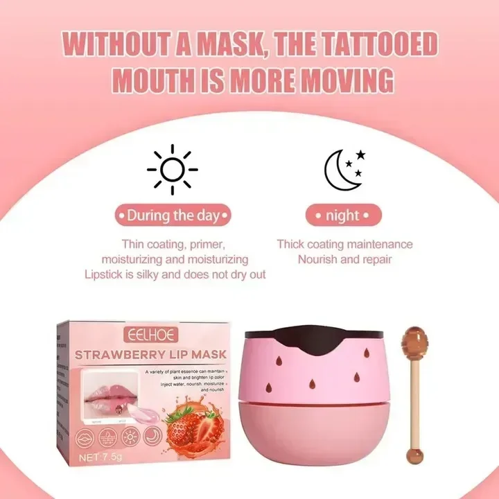 Lip Sleeping Mask Day And Night Prevention Repair Dry Crack Lip Hydrating Moisturizing Strawberry Honey Lip Balm Care