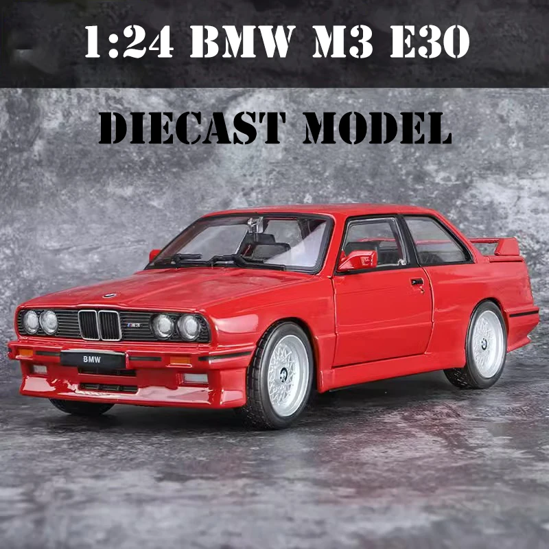 

Модель автомобиля BMW M3 E30 1:24 из сплава, со звуком и фотоэлементом, коллекционная детская игрушка, подарок на день рождения, Подарочная коробка для мальчика