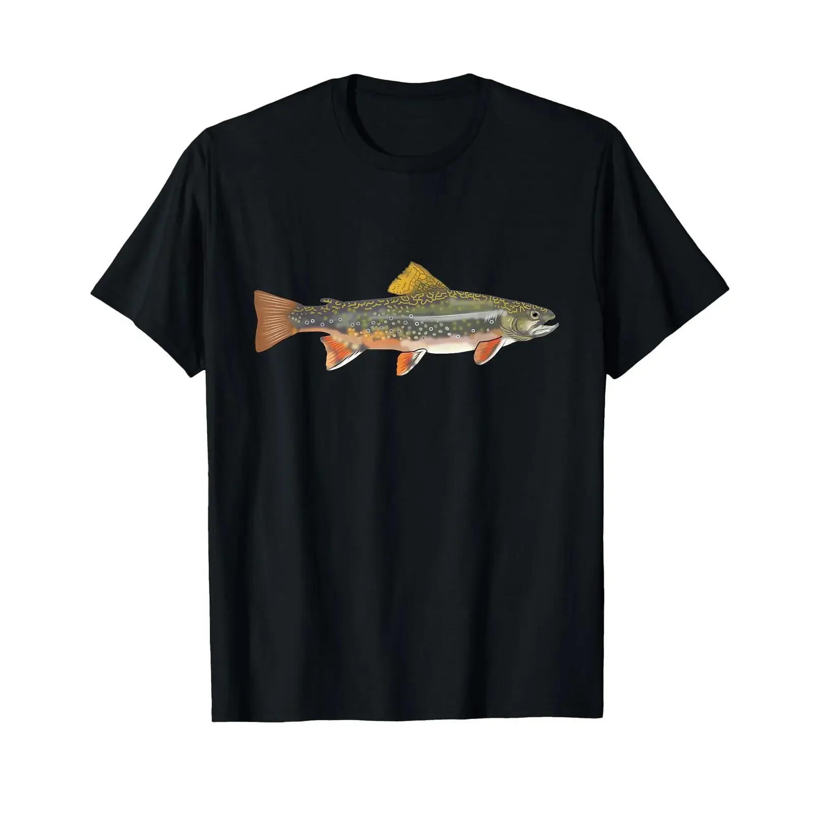 Speckled Brook Trout Fish Freshwater Fishing T Shirt vintage Washed Slightly Top For Everyday Wear Versatile graphic