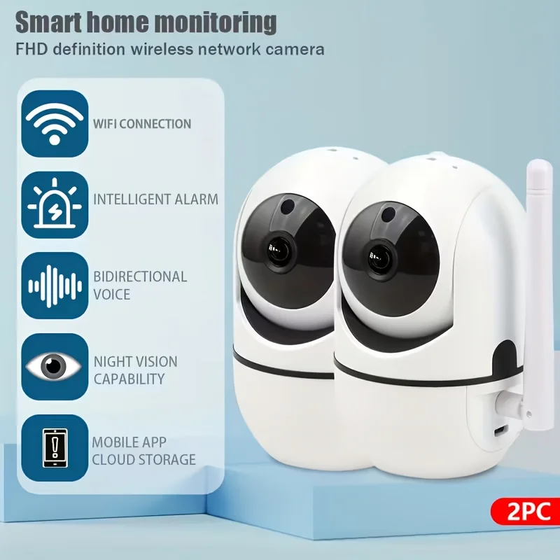 

2 шт. 2MP HD WIFI сетевая камера безопасности наружная IP66 водонепроницаемая камера 2,4 ГГц домашнее видеонаблюдение