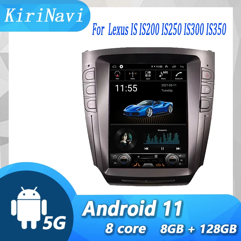 KiriNavi Vertical Screen For Lexus IS IS200 IS250 IS300 IS350 2006-2012 Android 13 Car Dvd Player Auto GPS Navigation Stereo 4G